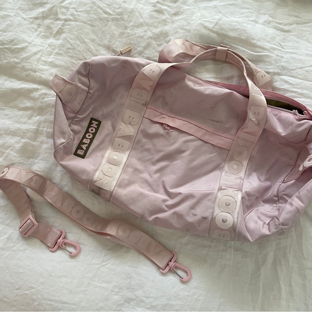 Baboon to the Moon Pink Duffel Bag